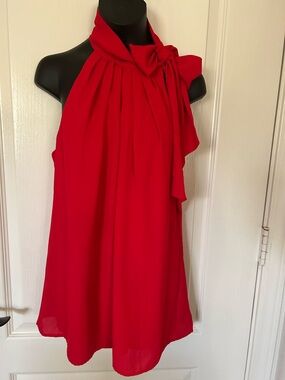 NWT Express Red Halter Top with Neck Tie